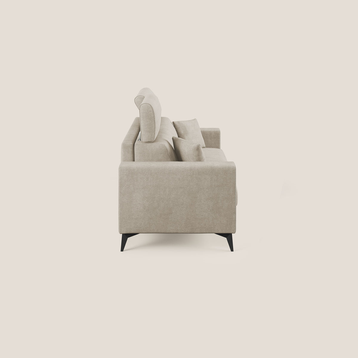 Pegaso divano letto con poggiatesta reclinabili e rivestimento T02 beige - divitt.sbs