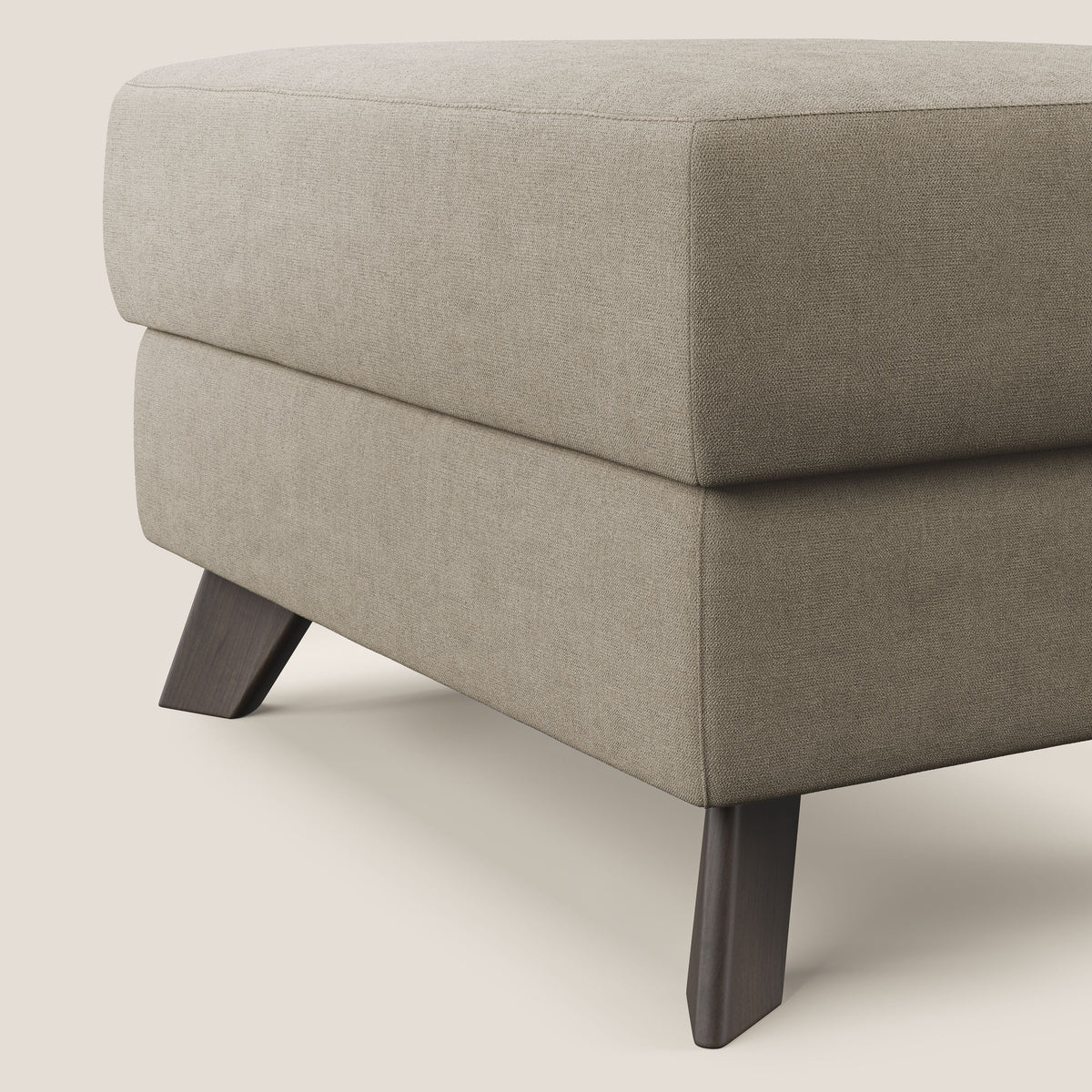 Moon Pouf contenitore e piedini alti in tessuto morbido impermeabile T02 beige - divitt.sbs