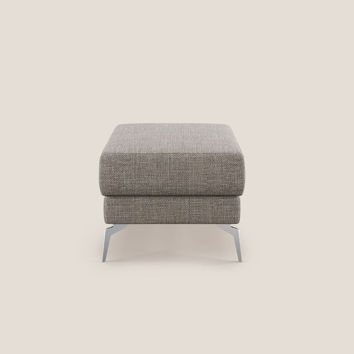 Star Pouf con piedini alti in tessuto impermeabile morbido intreccio T06 tortora - divitt.sbs