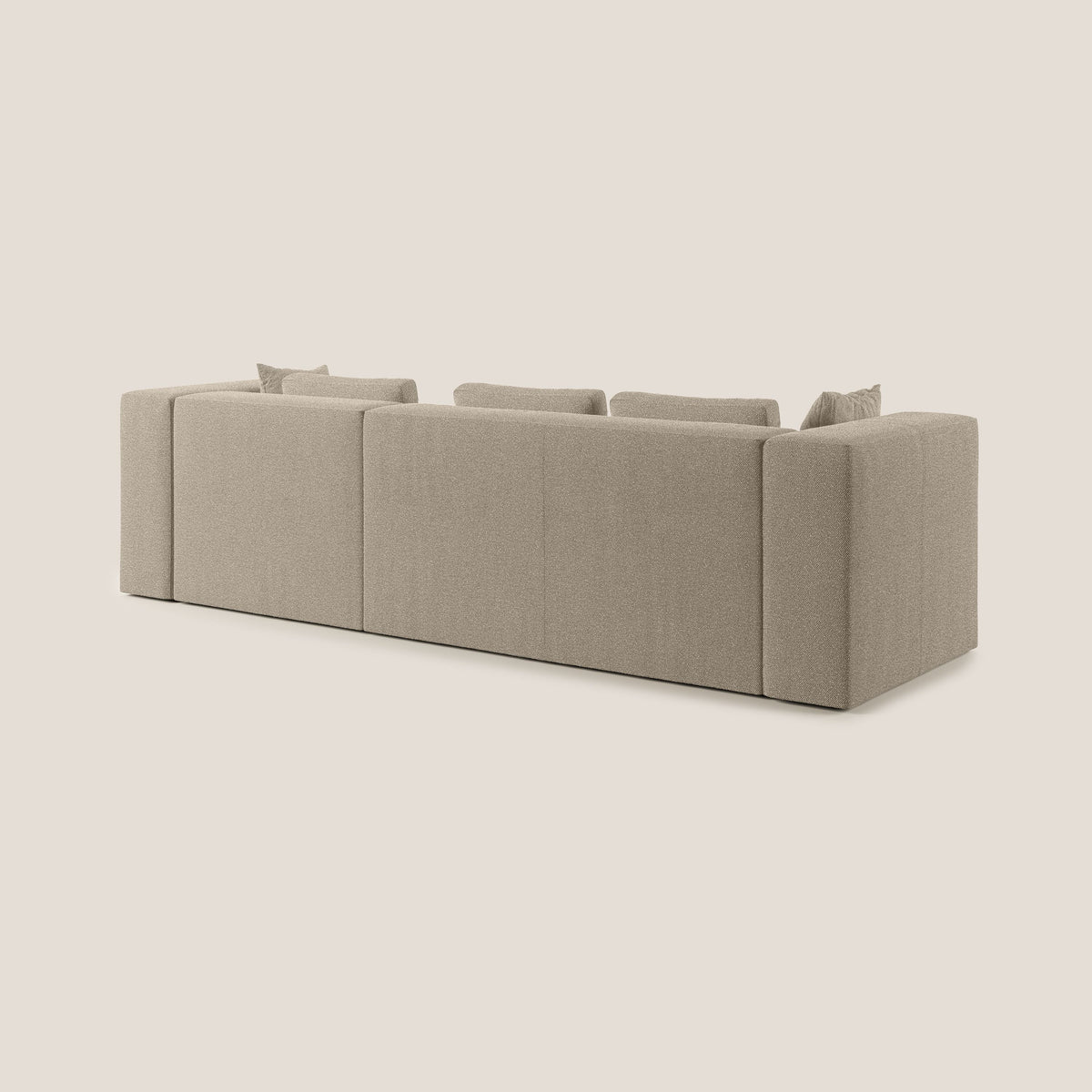 Nettuno divano angolare componibile in morbido tessuto bouclè T07 beige - divitt.sbs