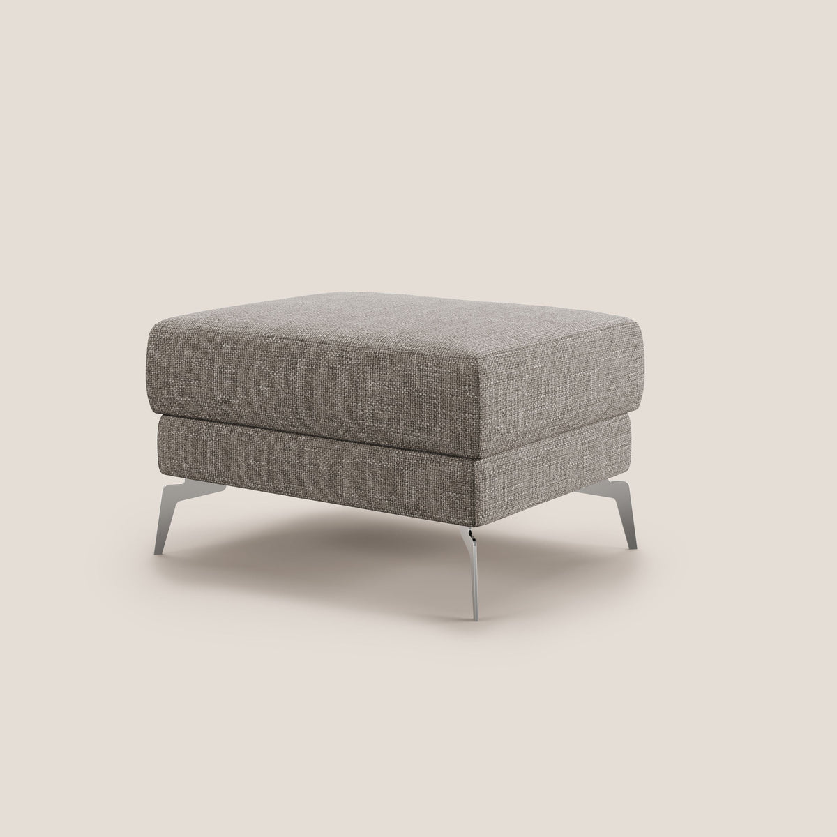 Star Pouf con piedini alti in tessuto impermeabile morbido intreccio T06 tortora - divitt.sbs