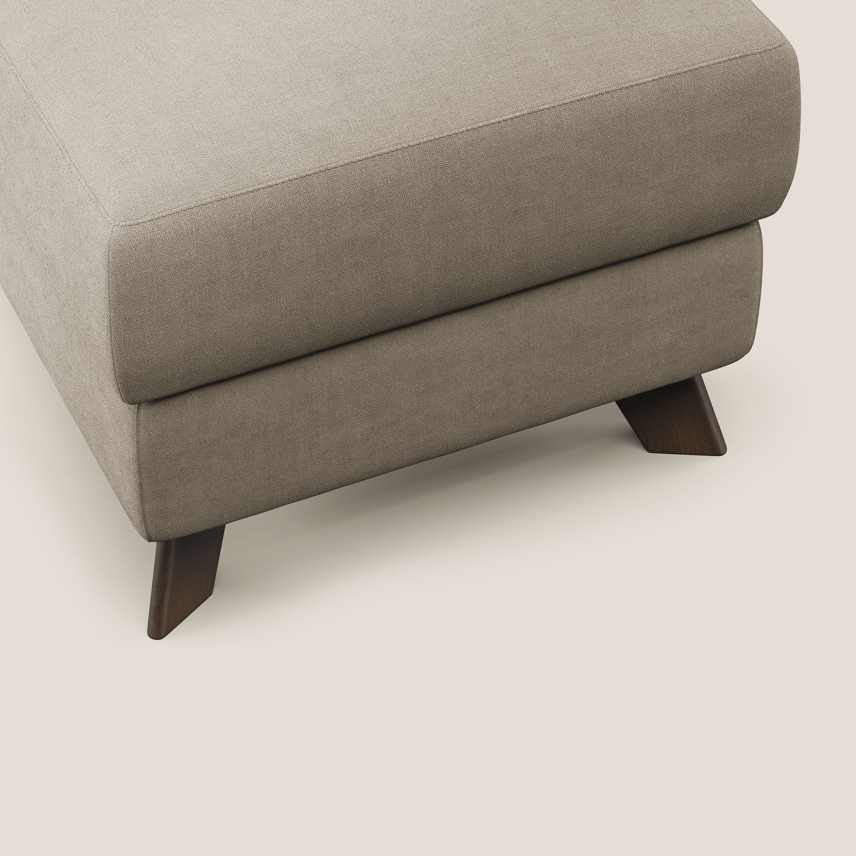 Moon Pouf contenitore e piedini alti in tessuto morbido impermeabile T02 beige - divitt.sbs