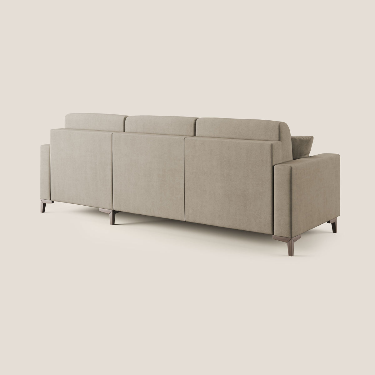 Kafka divano letto angolare in morbido tessuto impermeabile T02 beige - divitt.sbs