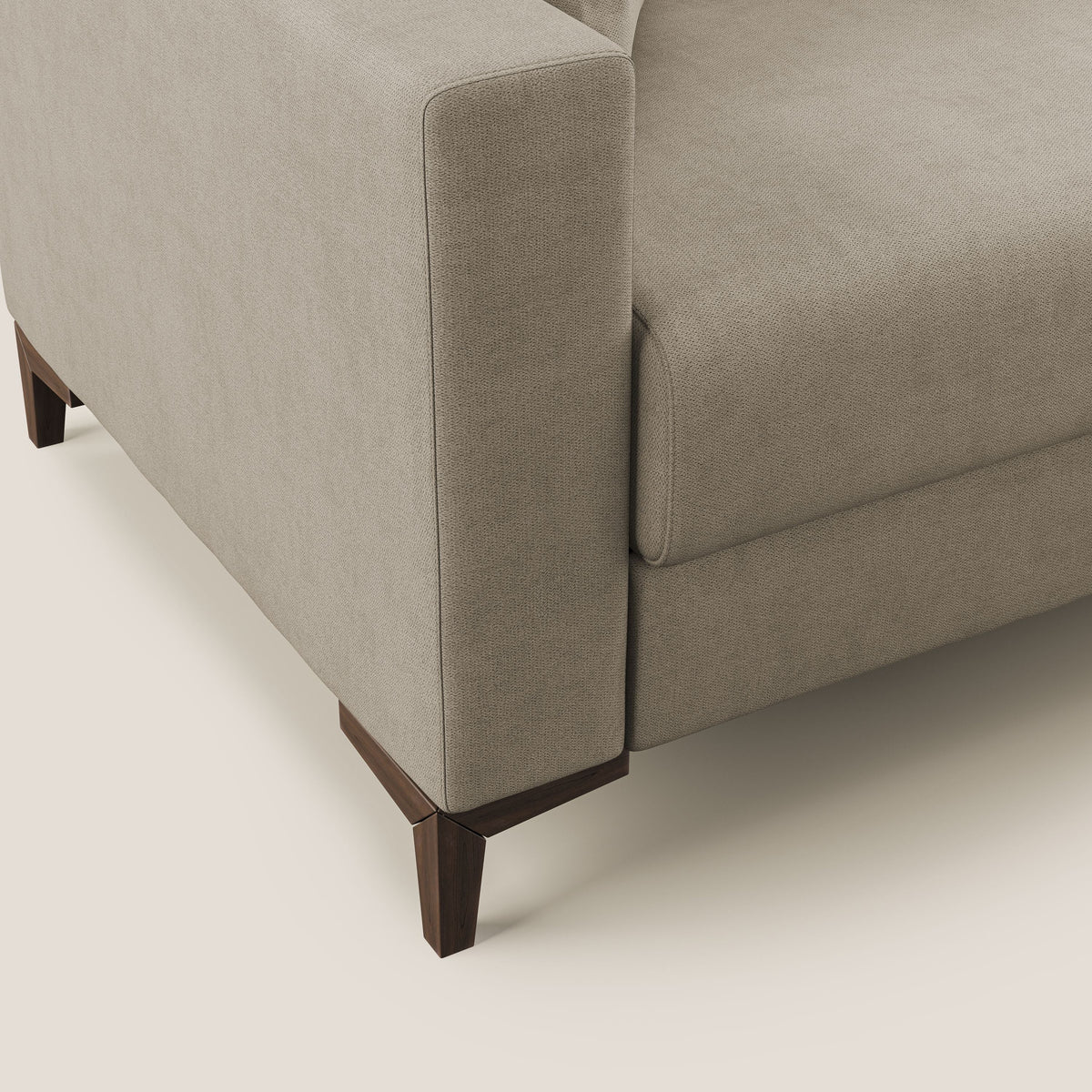 Kafka divano letto matrimoniale in morbido tessuto impermeabile T02 beige - divitt.sbs
