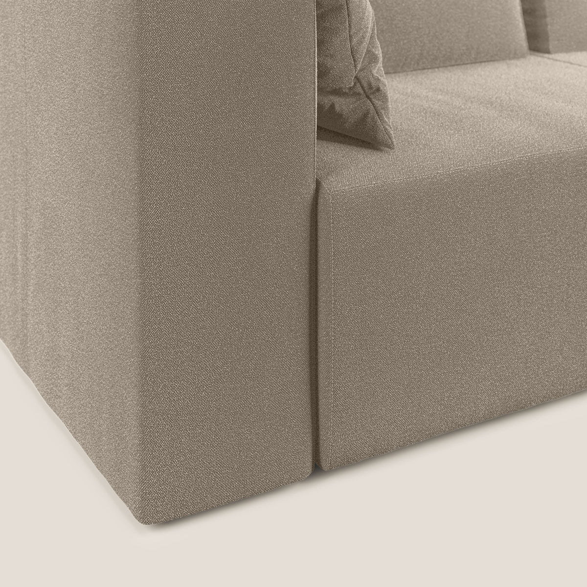Nettuno divano angolare componibile in morbido tessuto bouclè T07 beige - divitt.sbs