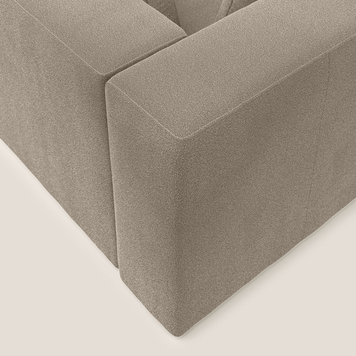 Nettuno divano panoramico in morbido tessuto bouclè T07 beige - divitt.sbs