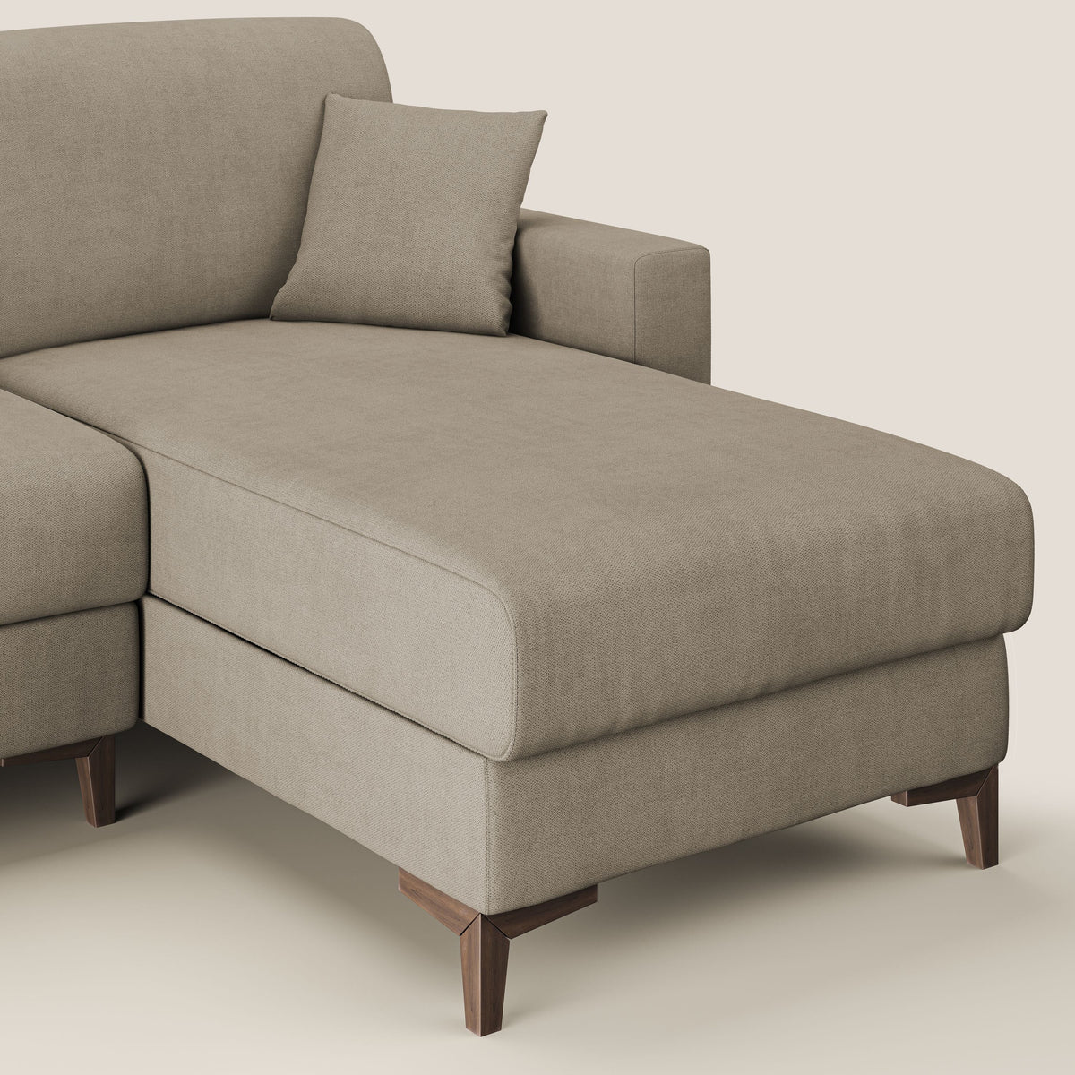 Kafka divano letto angolare in morbido tessuto impermeabile T02 beige - divitt.sbs