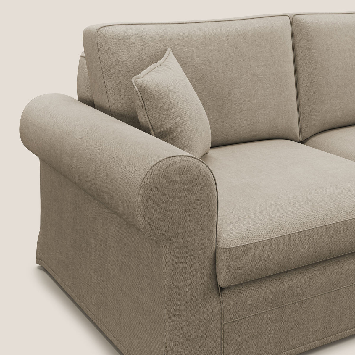 Lady divano classico in piuma d'oca realizzato con tessuto impermeabile T02 beige - divitt.sbs