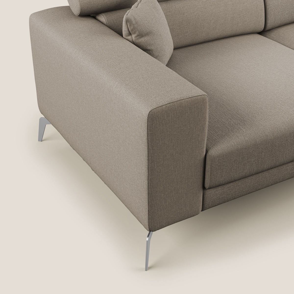 Blade Divano con poggiatesta reclinabili in tessuto impermeabile misto cotone T13 beige - divitt.sbs
