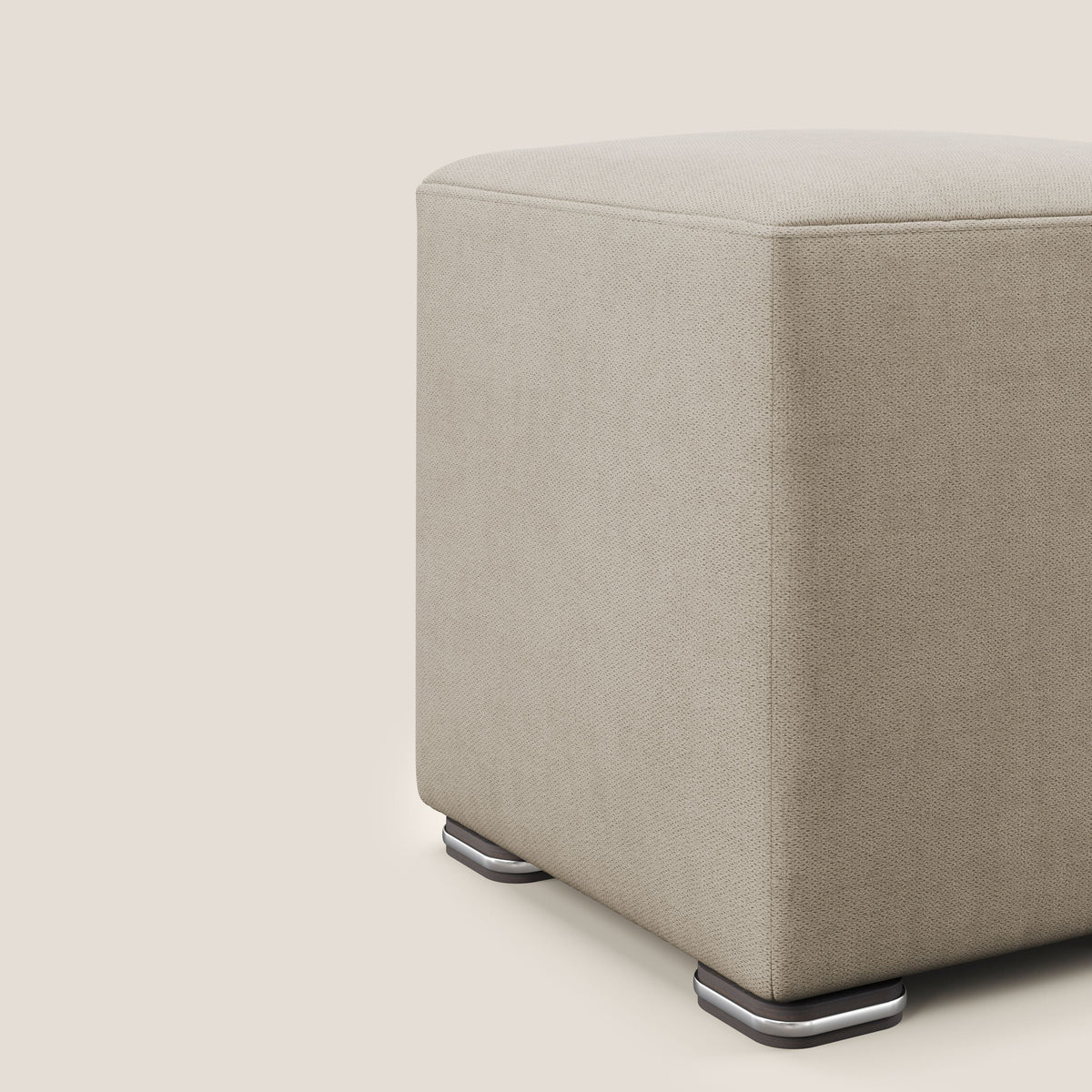 Cube pouf in tessuto morbido impermeabile T02 beige - divitt.sbs