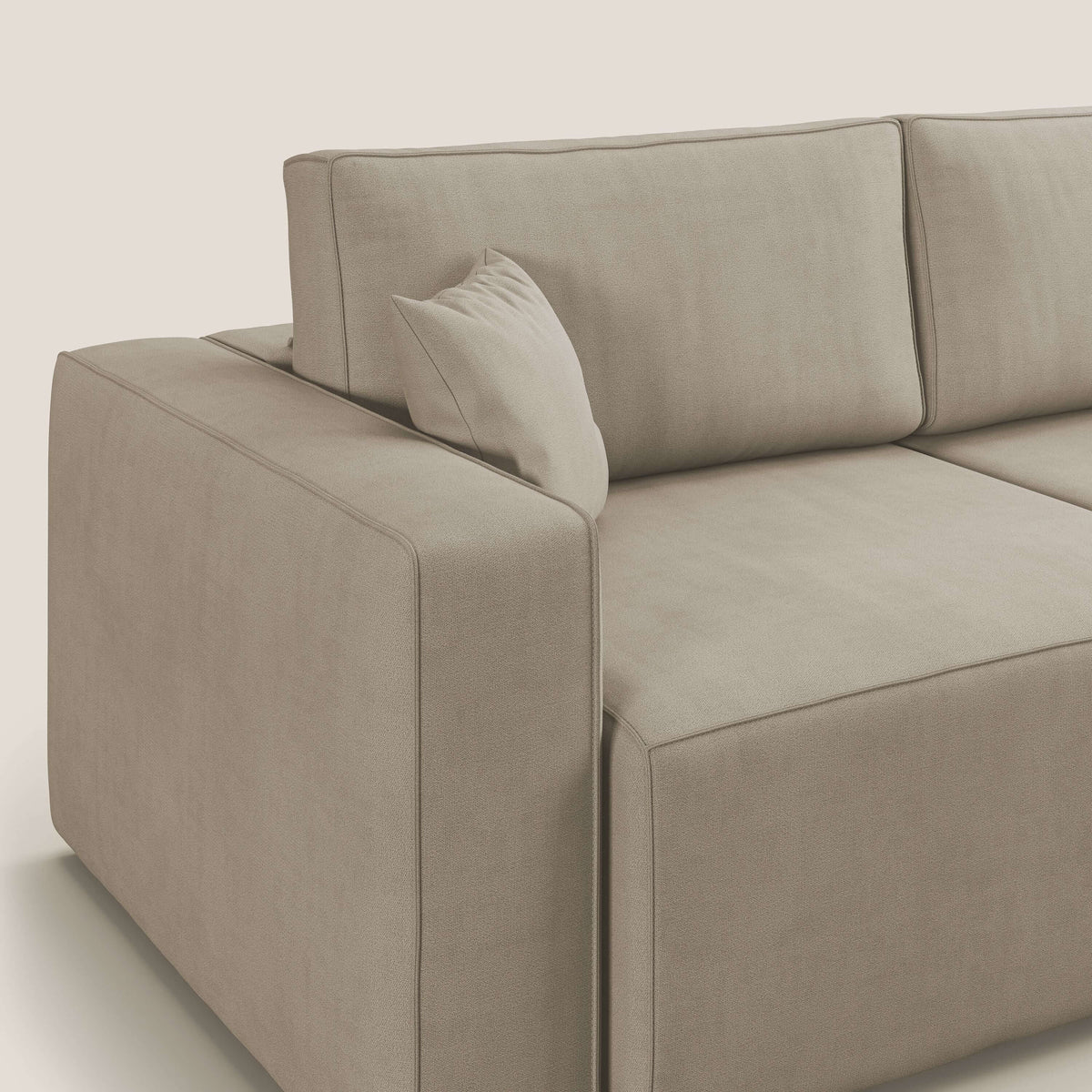 Morfeo divano con sedute estraibili in morbido tessuto impermeabile T02 beige - divitt.sbs