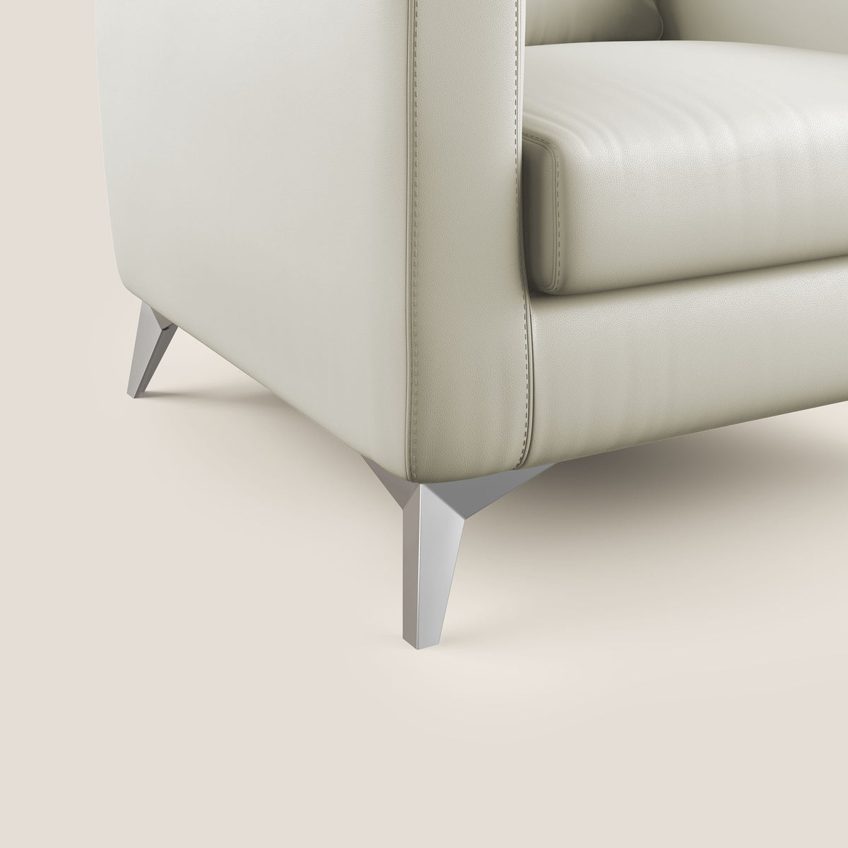 Orione Poltroncina in ecopelle moderna e impermeabile T04 tortora - divitt.sbs