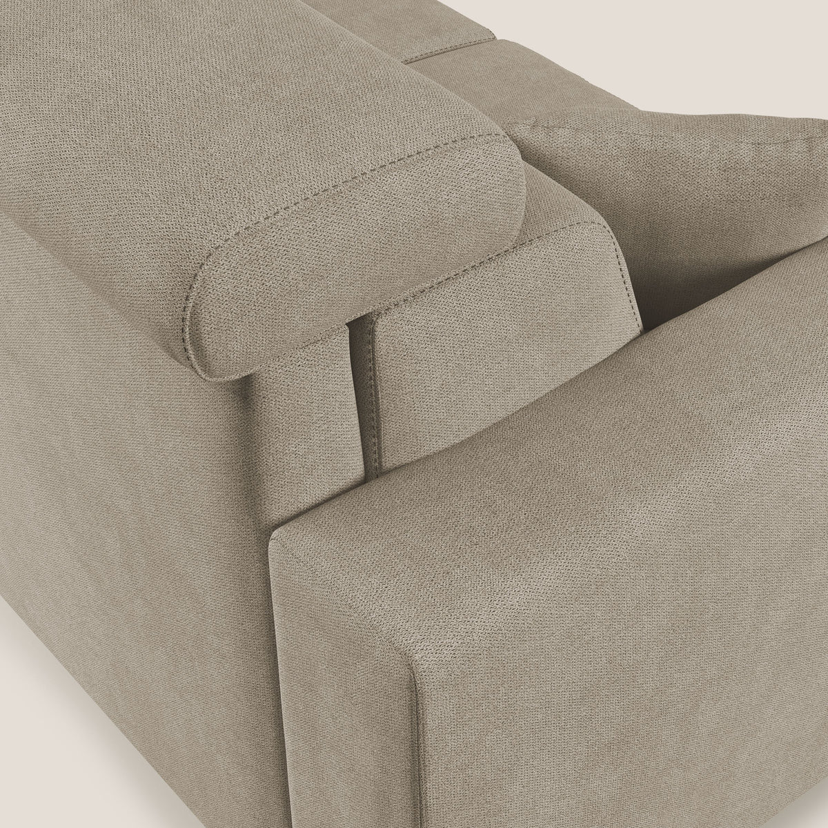 Pegaso divano letto angolare con poggiatesta reclinabili e rivestimento impermeabile T02 beige - divitt.sbs