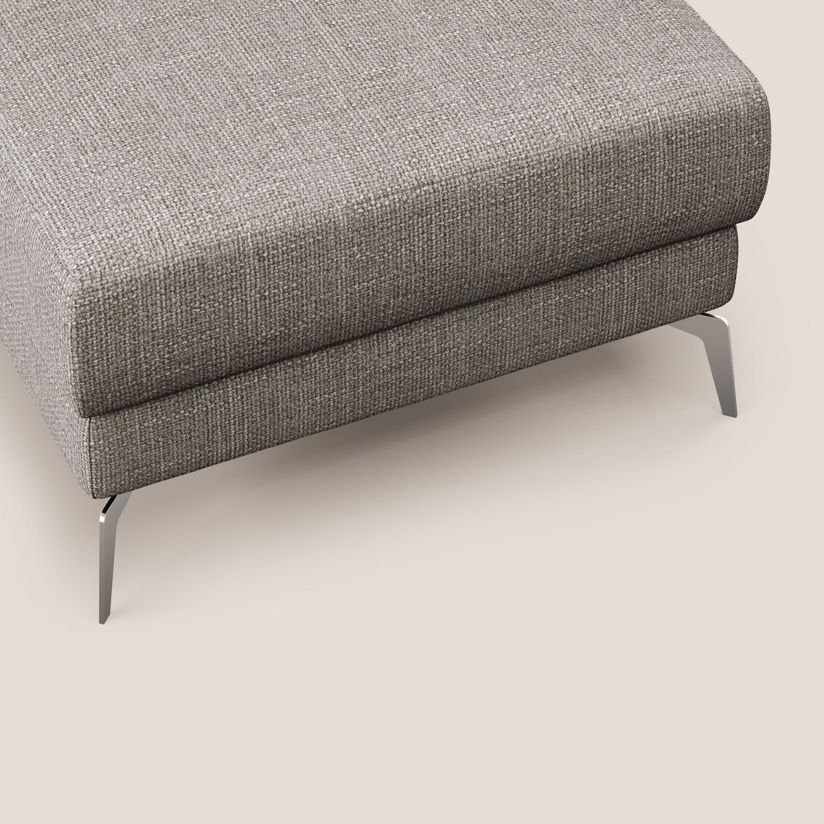 Star Pouf con piedini alti in tessuto impermeabile morbido intreccio T06 tortora - divitt.sbs