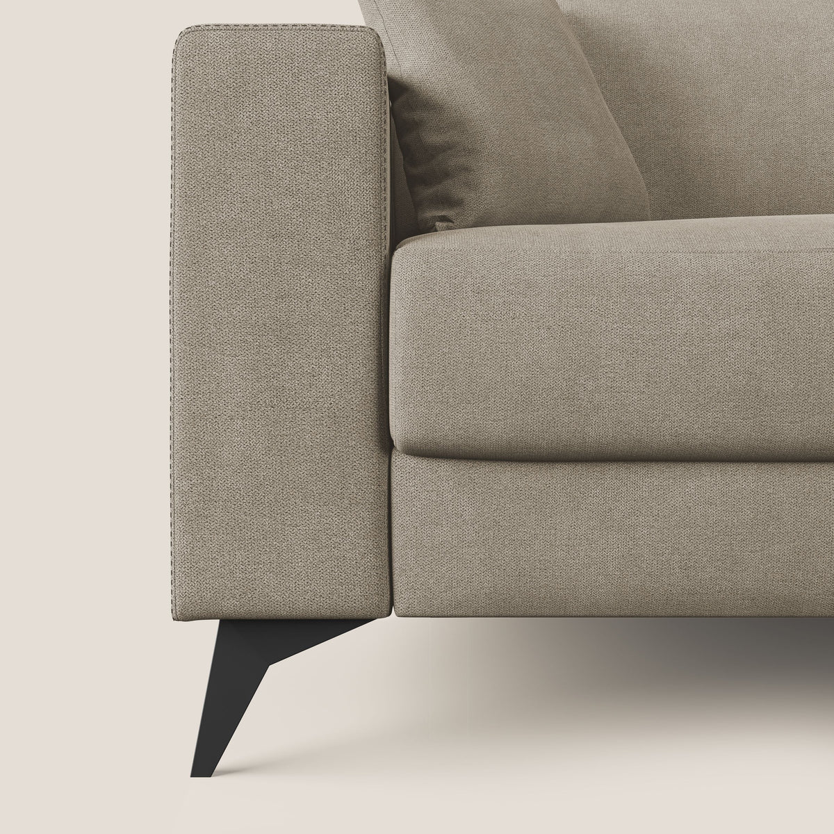 Pegaso divano letto angolare con poggiatesta reclinabili e rivestimento impermeabile T02 beige - divitt.sbs