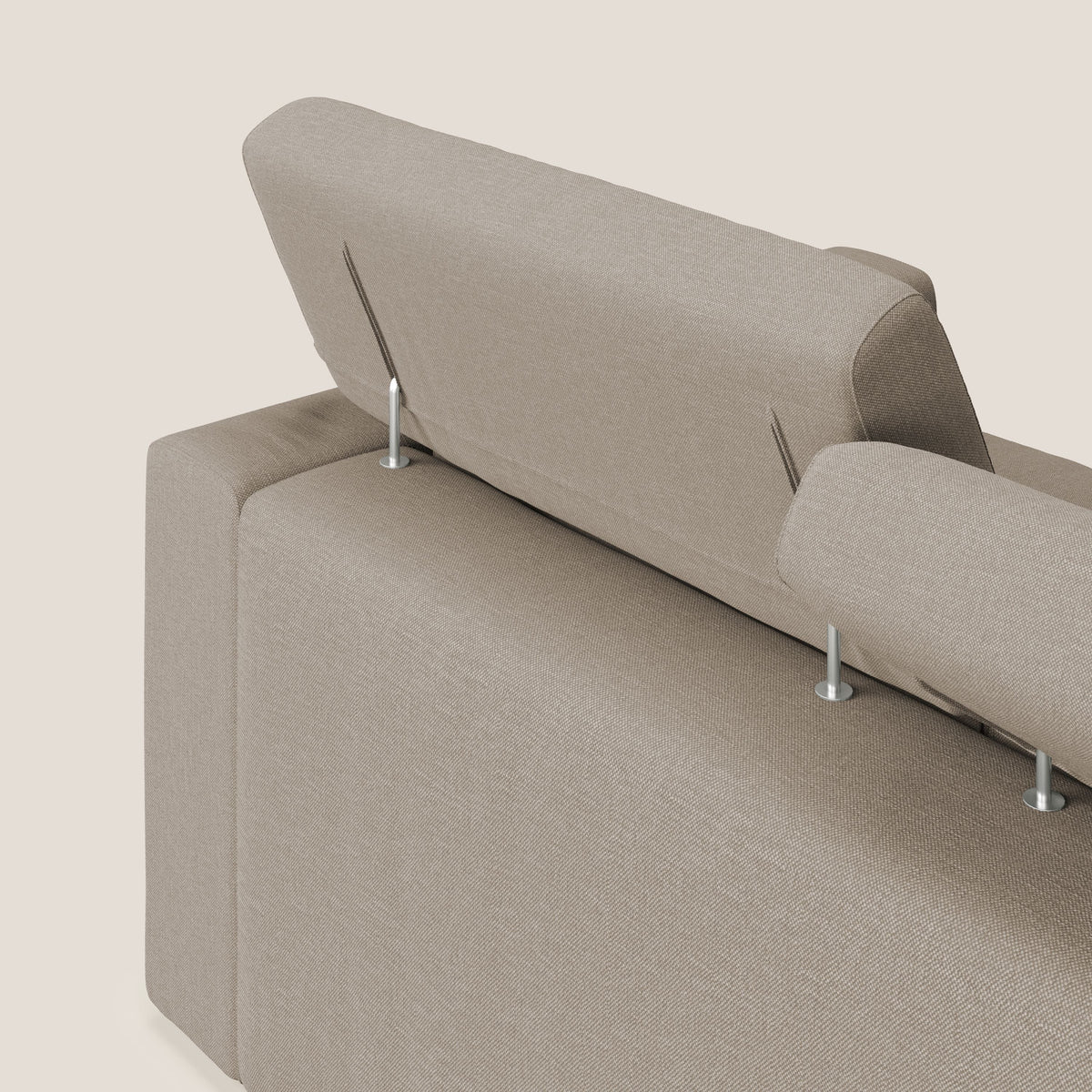 Dylan divano a 3 sedute con pouf estraibile poggiapiedi in tessuto simil cotone impermeabile T13 beige - divitt.sbs