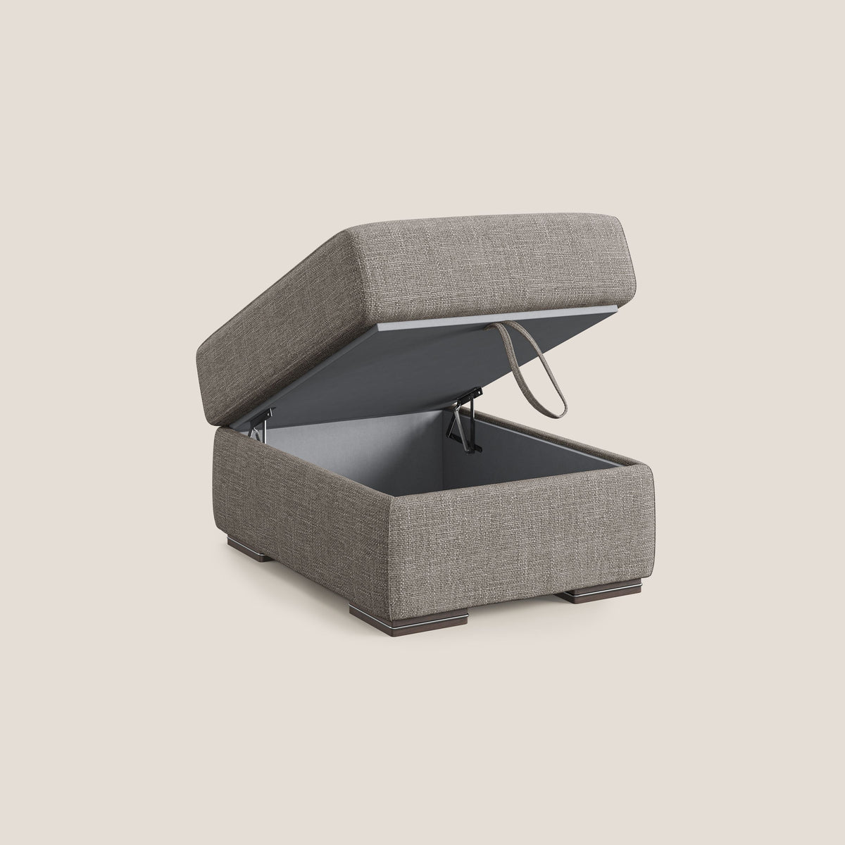 Sun pouf apribile contenitore in tessuto impermeabile morbido intreccio T06 tortora - divitt.sbs