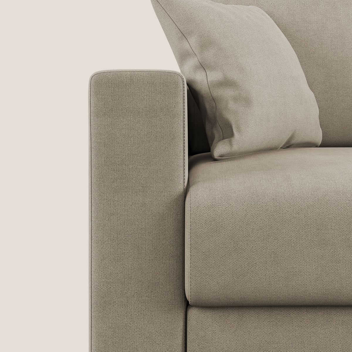 Kafka divano letto matrimoniale in morbido tessuto impermeabile T02 beige - divitt.sbs