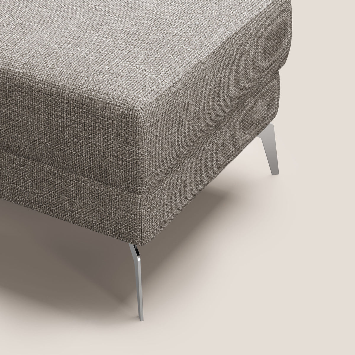 Star Pouf con piedini alti in tessuto impermeabile morbido intreccio T06 tortora - divitt.sbs