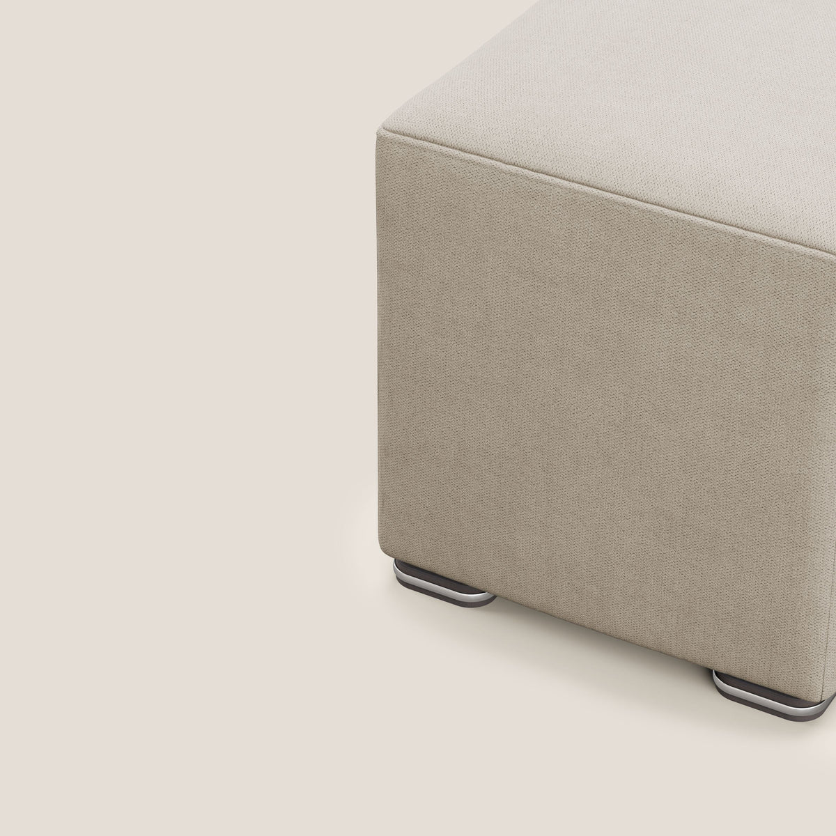 Cube pouf in tessuto morbido impermeabile T02 beige - divitt.sbs