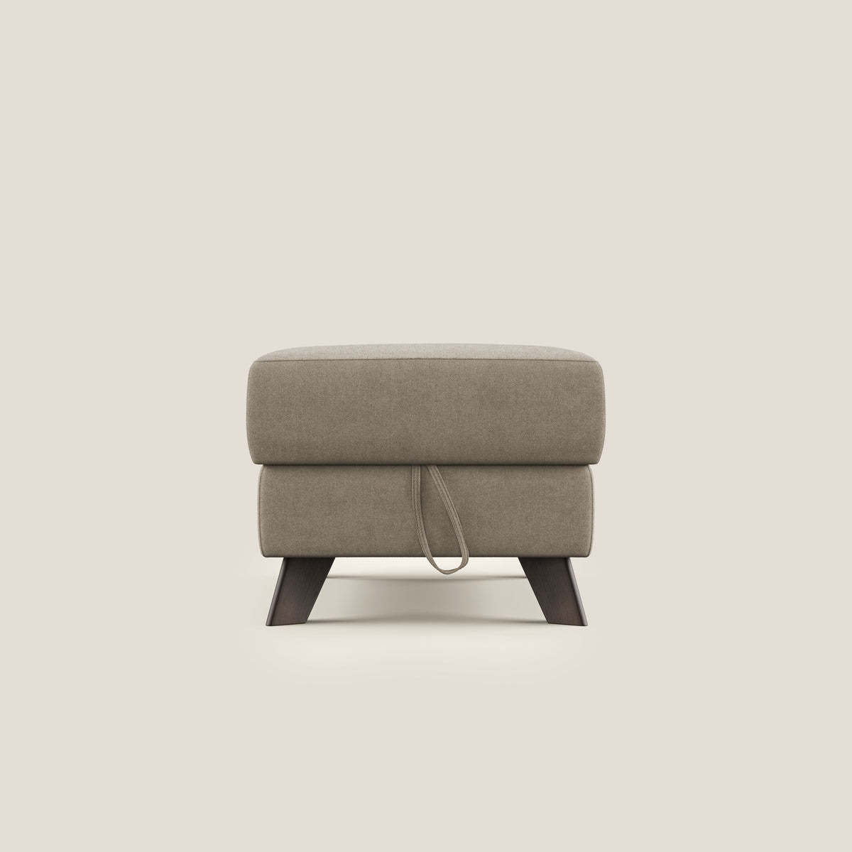 Moon Pouf contenitore e piedini alti in tessuto morbido impermeabile T02 beige - divitt.sbs