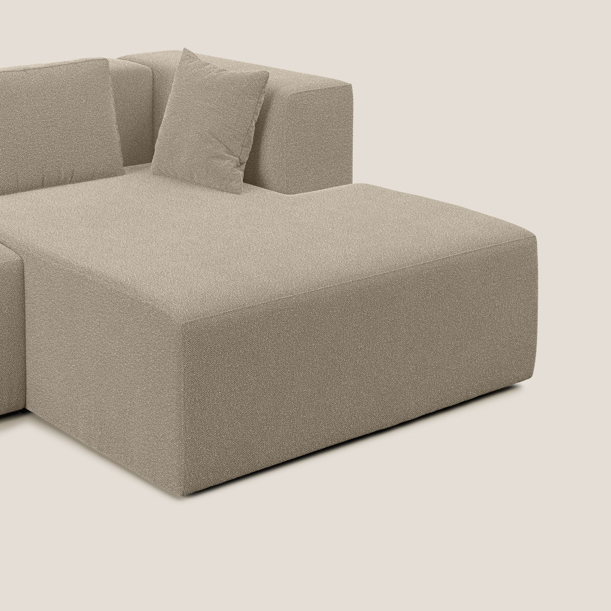 Nettuno divano panoramico in morbido tessuto bouclè T07 beige - divitt.sbs