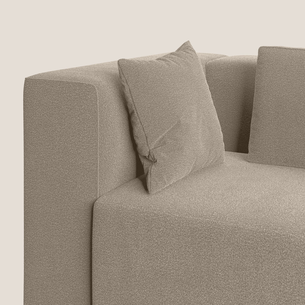 Nettuno divano moderno componibile in morbido tessuto bouclè T07 beige - divitt.sbs