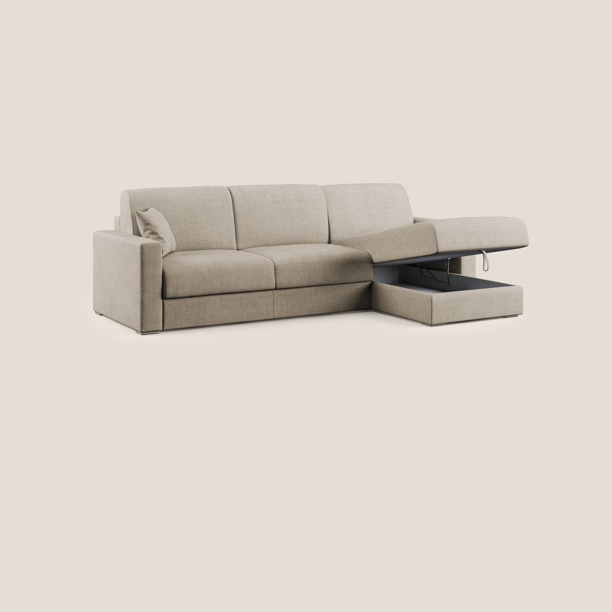 Best Divano letto angolare in tessuto impermeabile T02 beige - divitt.sbs
