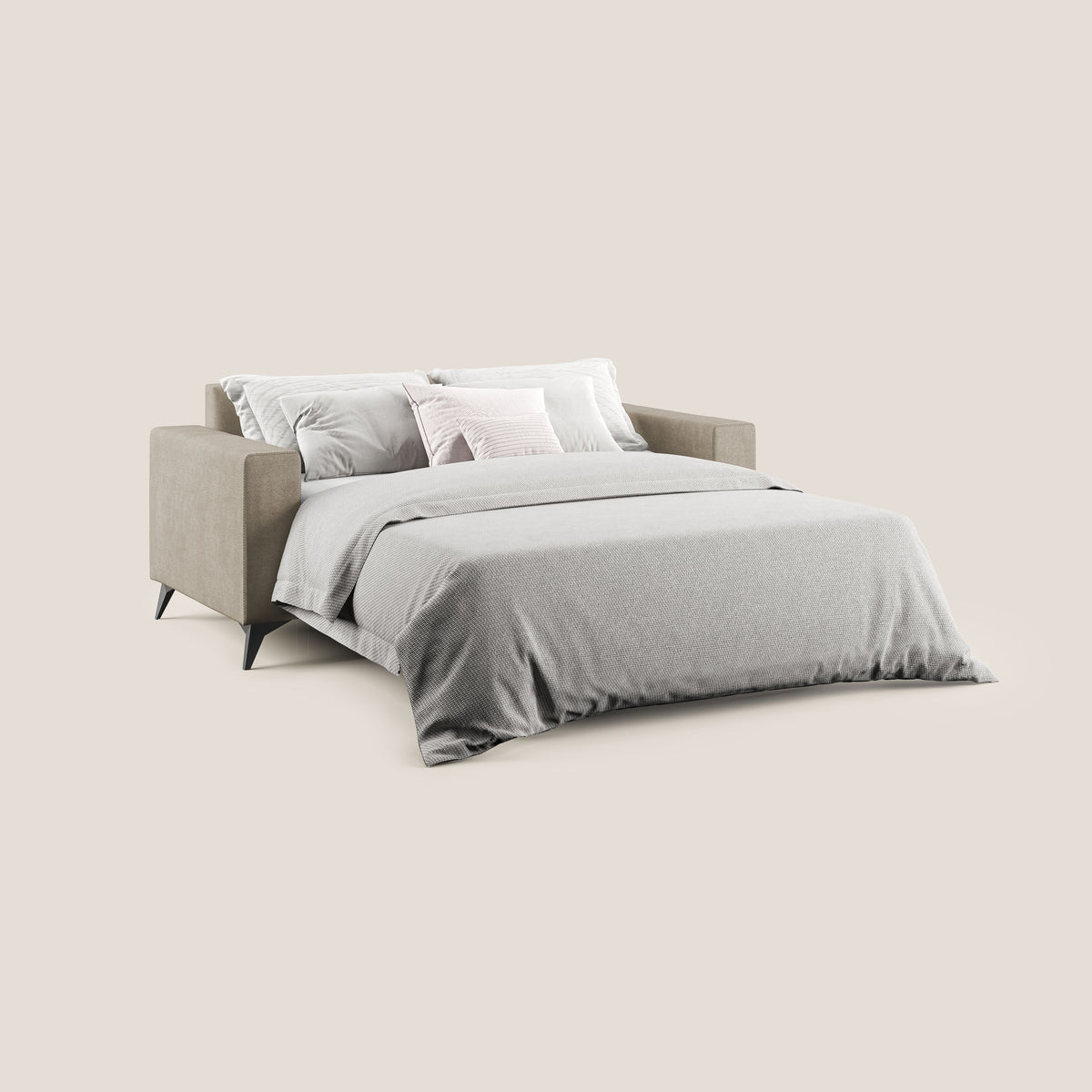 Pegaso divano letto con poggiatesta reclinabili e rivestimento T02 beige - divitt.sbs