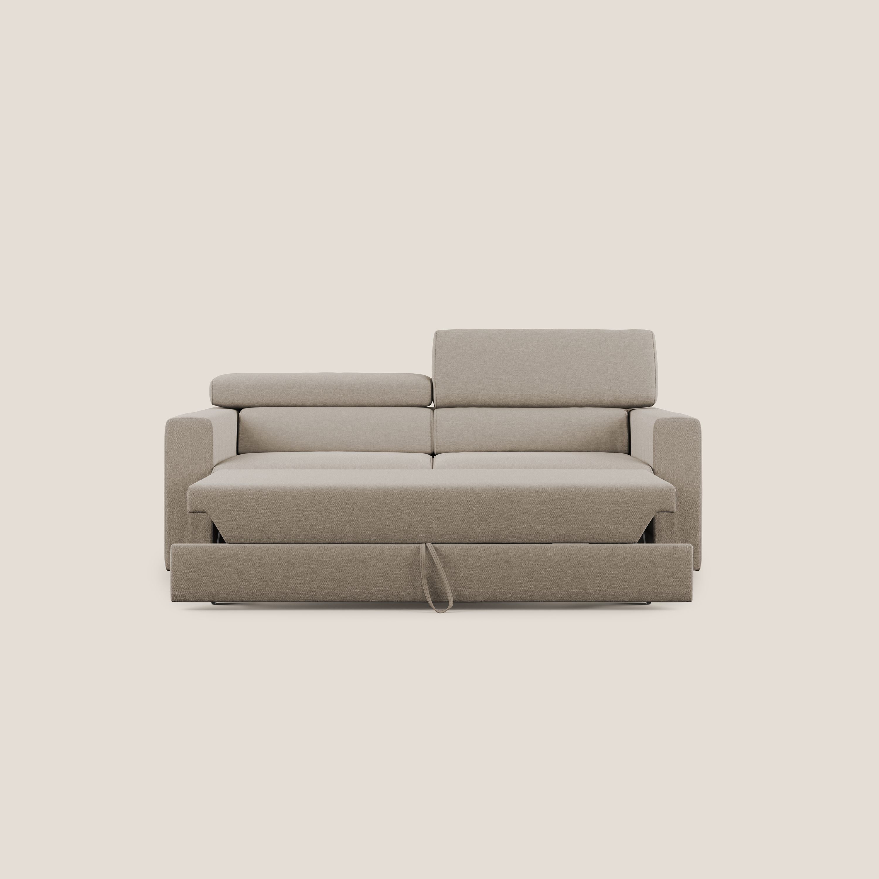 Dylan divano allungabile con pouf estraibile poggiapiedi in tessuto simil cotone impermeabile T13 beige - divitt.sbs