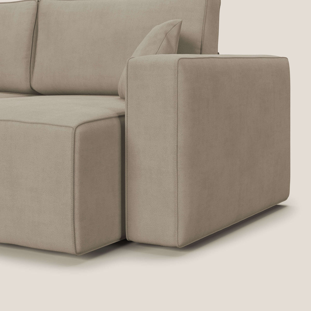 Morfeo divano con sedute estraibili in morbido tessuto impermeabile T02 beige - divitt.sbs