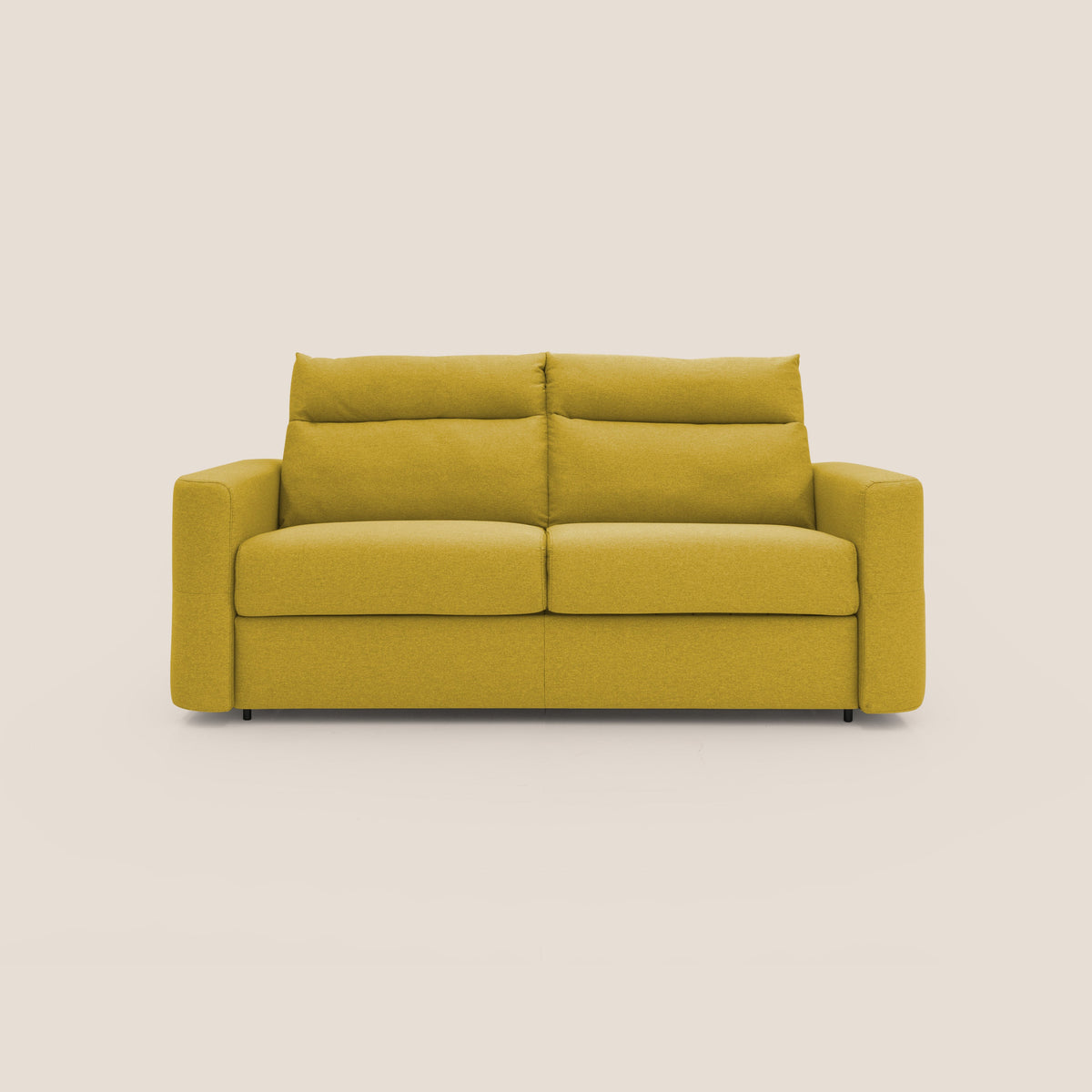 Cupido Divano letto materasso H18 cm e schienale alto in tessuto impermeabile simil cotone T13 giallo - divitt.sbs