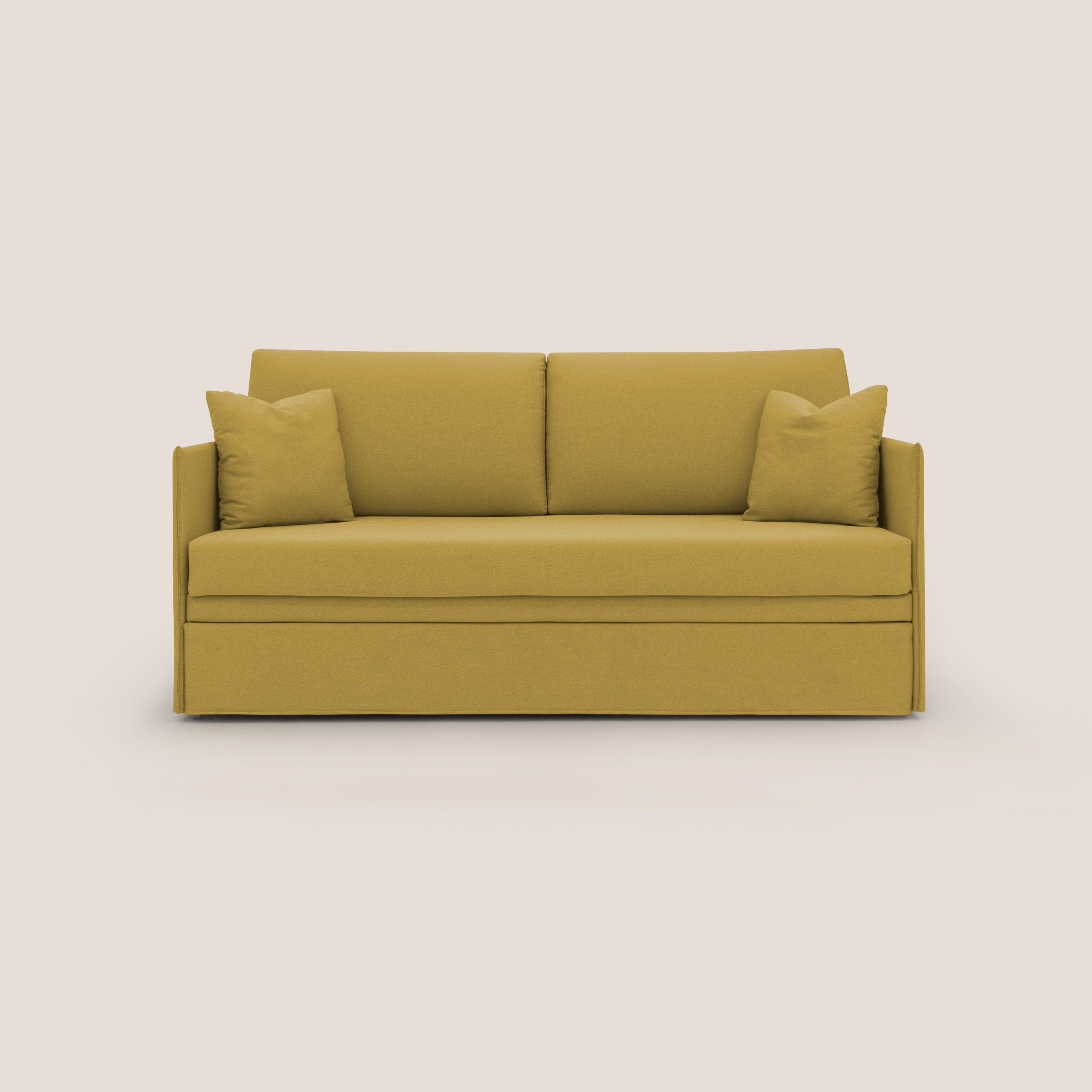 Tortona Divano duplex con doppio letto in tessuto simil cotone impermeabile T13 giallo - divitt.sbs
