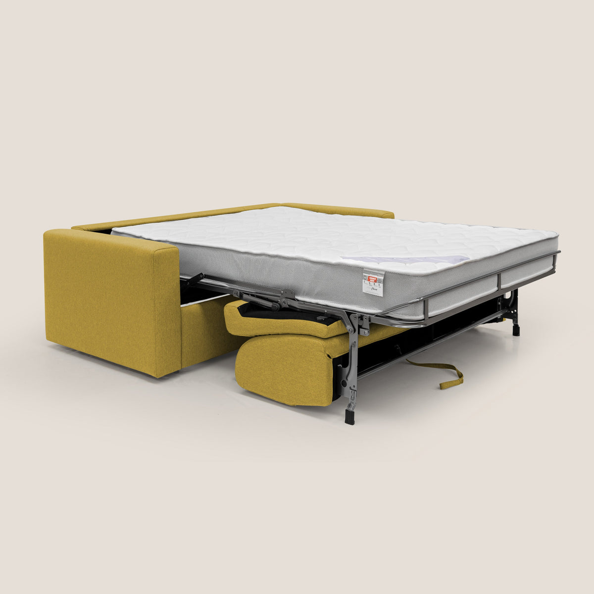 Kansas Divano letto matrimoniale alto 20 cm in tessuto impermeabile misto cotone T13 giallo - divitt.sbs