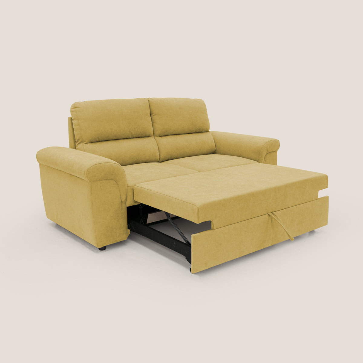 Minerva divano con pouf estraibile poggiapiedi in tessuto morbido impermeabile T02 giallo - divitt.sbs