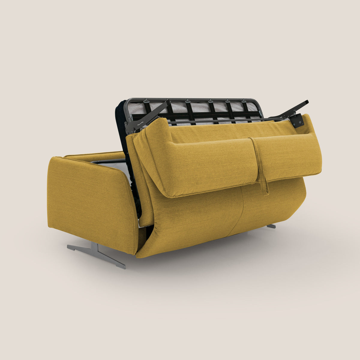 Texas Divano letto matrimoniale moderno in tessuto impermeabile T19 giallo - divitt.sbs