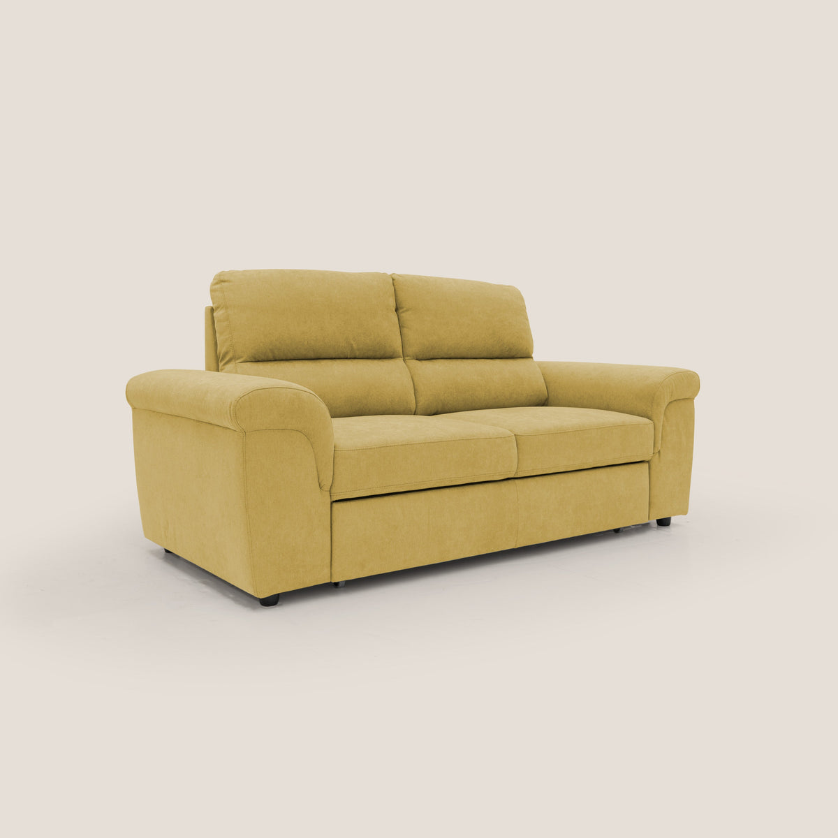 Minerva divano con pouf estraibile poggiapiedi in tessuto morbido impermeabile T02 giallo - divitt.sbs