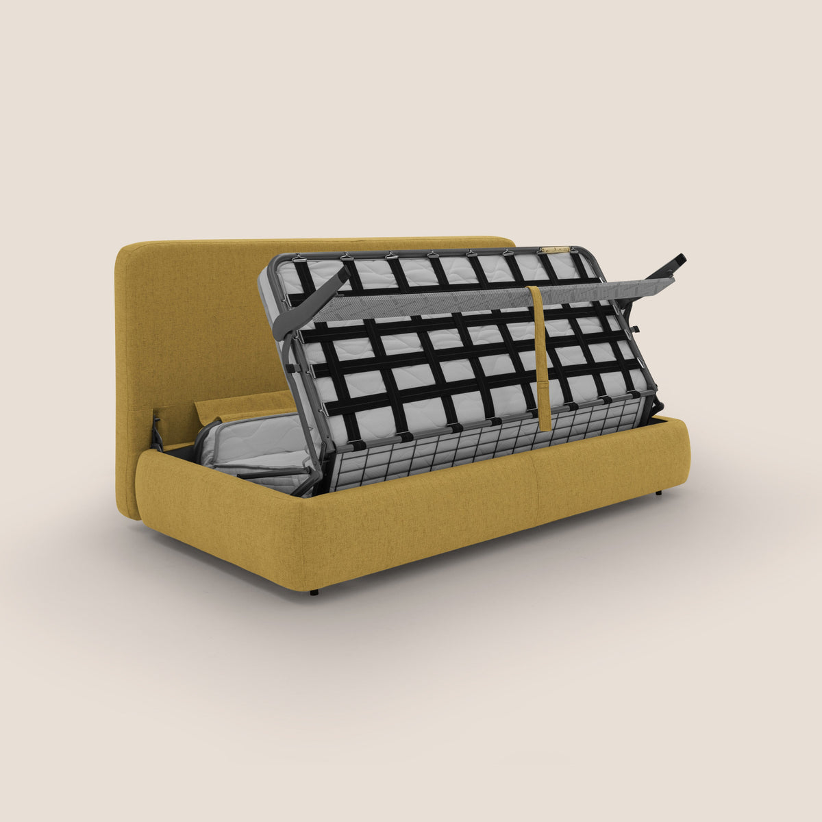Gransasso Divano letto matrimoniale dal DESIGN innovativo in tessuto impermeabile T03 giallo - divitt.sbs