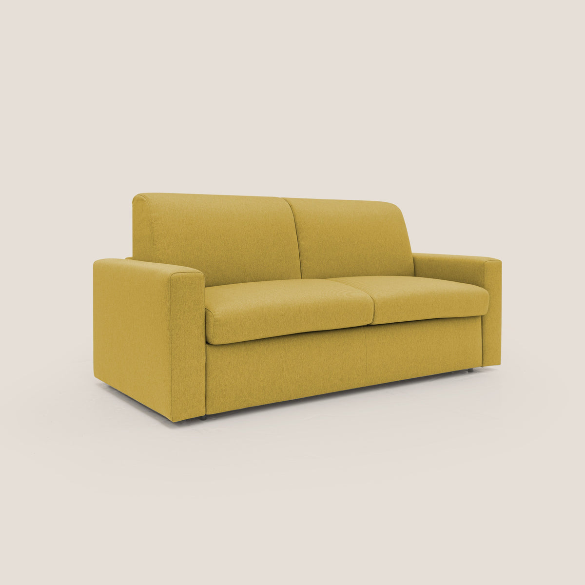 Kansas Divano letto matrimoniale alto 20 cm in tessuto impermeabile misto cotone T13 giallo - divitt.sbs