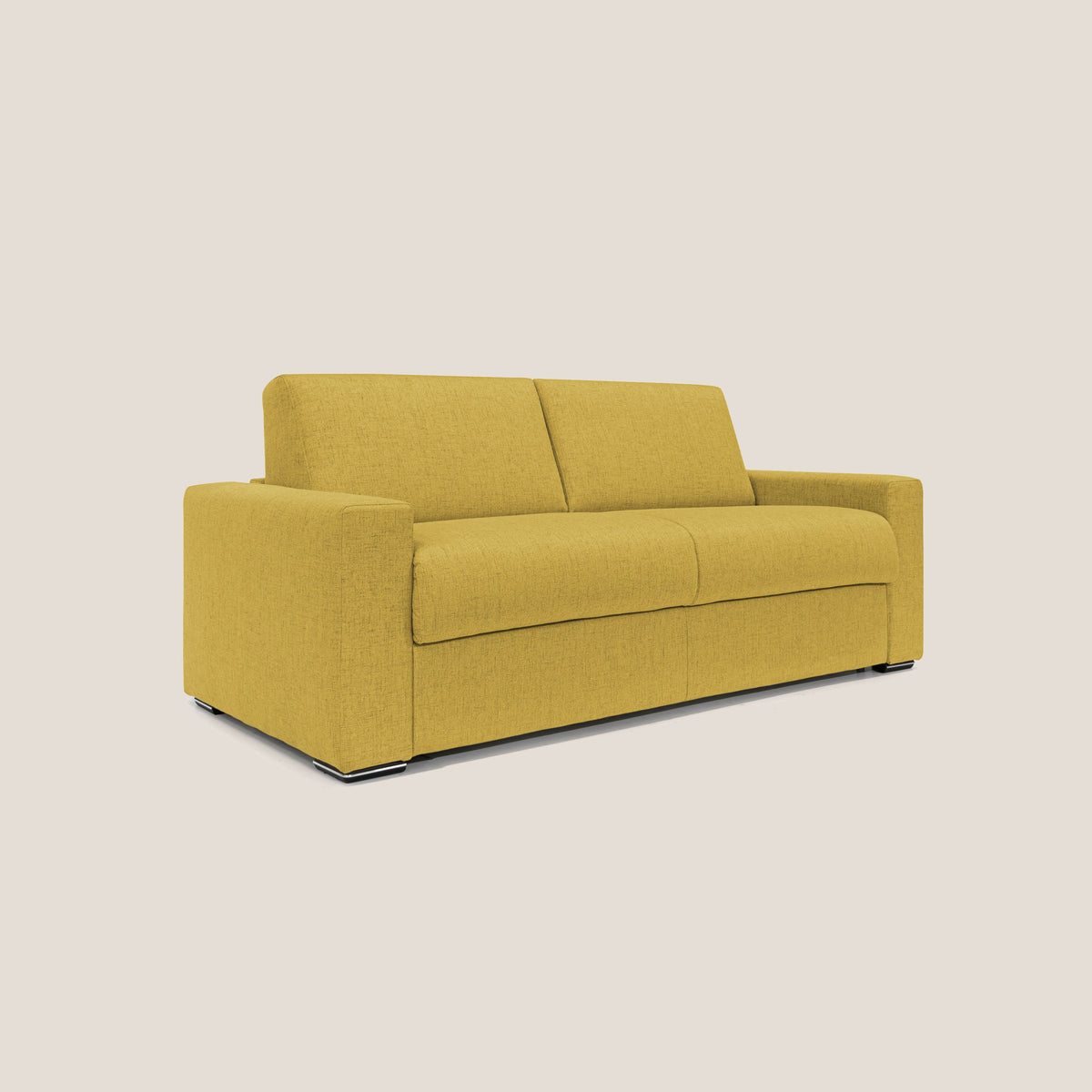Nixon Divano letto matrimoniale con materasso 20 cm in tessuto impermeabile T03 giallo - divitt.sbs