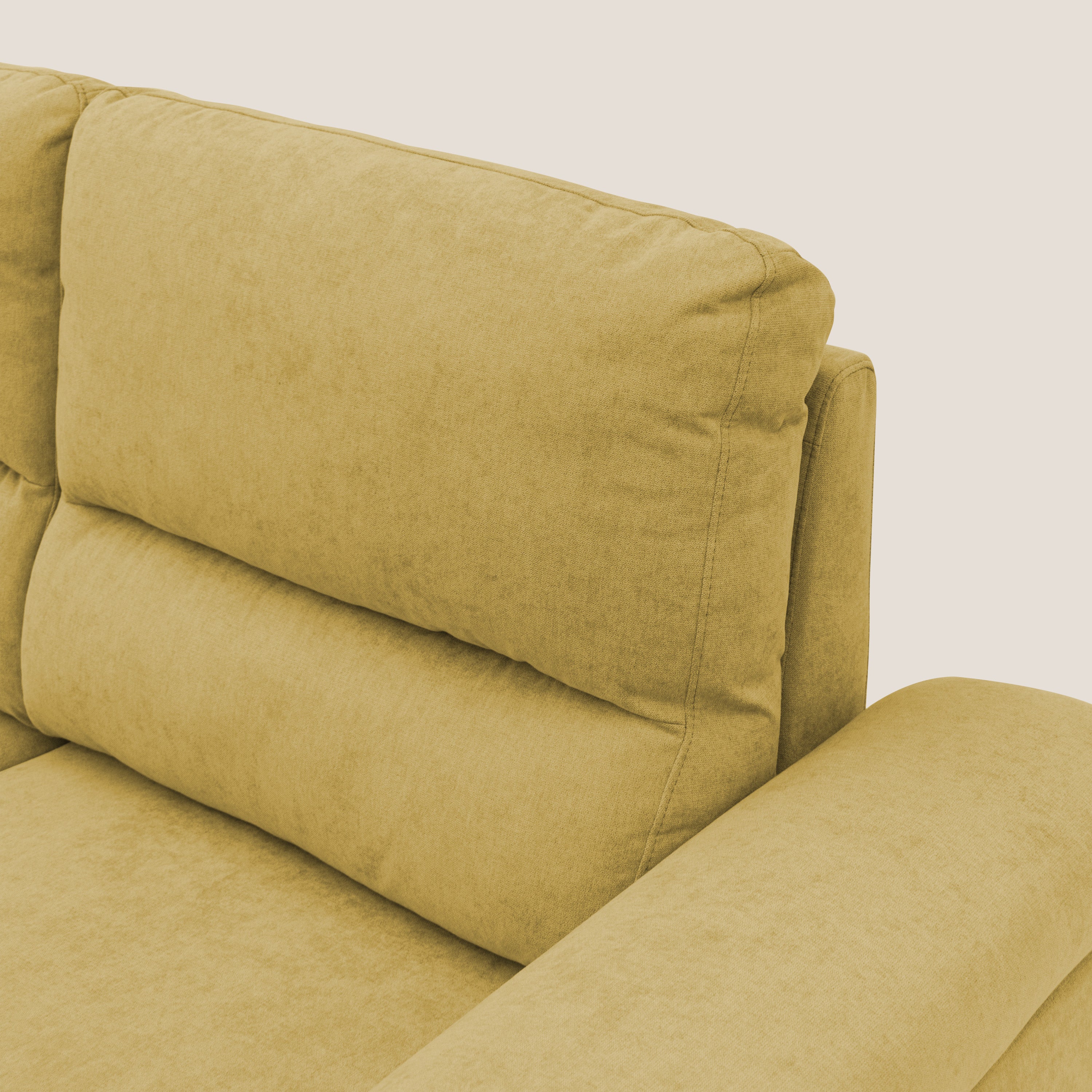 Minerva divano con pouf estraibile poggiapiedi in tessuto morbido impermeabile T02 giallo - divitt.sbs