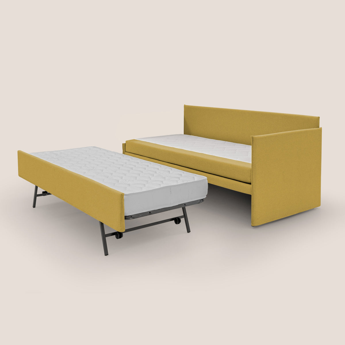 Durini Divano duplex con doppio letto in tessuto simil cotone impermeabile T13 giallo - divitt.sbs