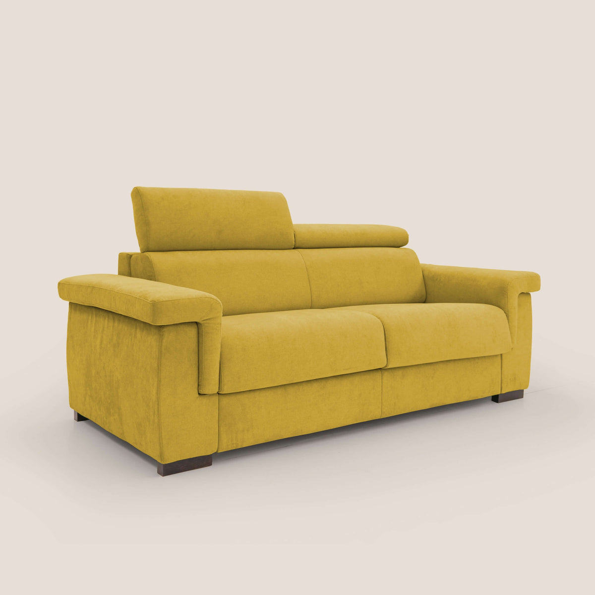 Bjorn divano letto sfoderabile con materasso H18 cm e poggiatesta reclinabili in tessuto impermeabile T02 giallo - divitt.sbs