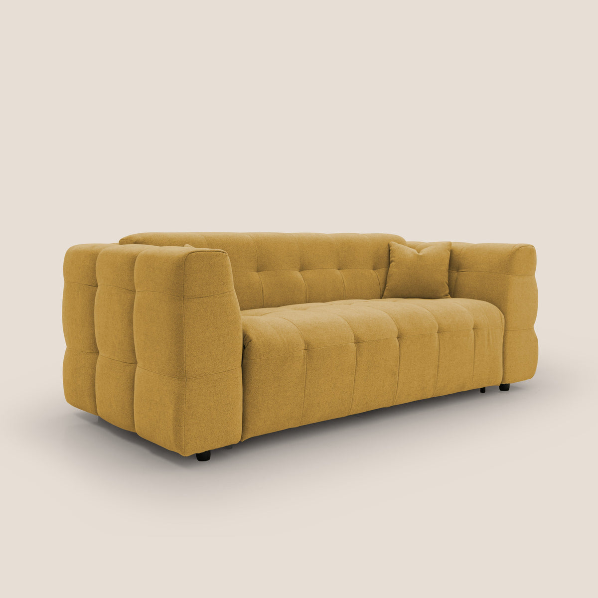 Tender Divano letto matrimoniale dal design innovativo in tessuto bouclet impermeabile T07 giallo - divitt.sbs