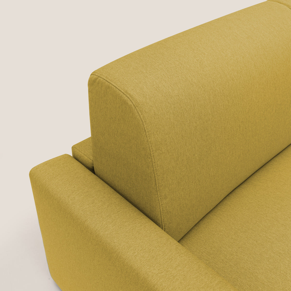 Kansas Divano letto matrimoniale alto 20 cm in tessuto impermeabile misto cotone T13 giallo - divitt.sbs