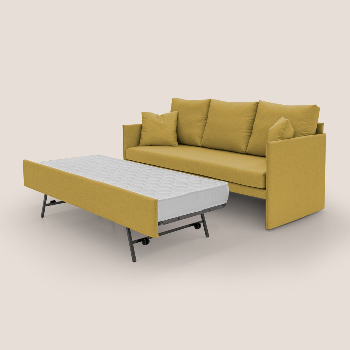 Brera Divano duplex con doppio letto in tessuto simil cotone impermeabile T13 giallo - divitt.sbs