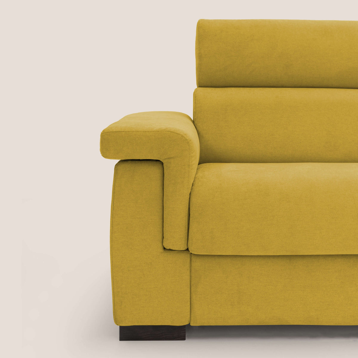 Bjorn divano letto sfoderabile con materasso H18 cm e poggiatesta reclinabili in tessuto impermeabile T02 giallo - divitt.sbs
