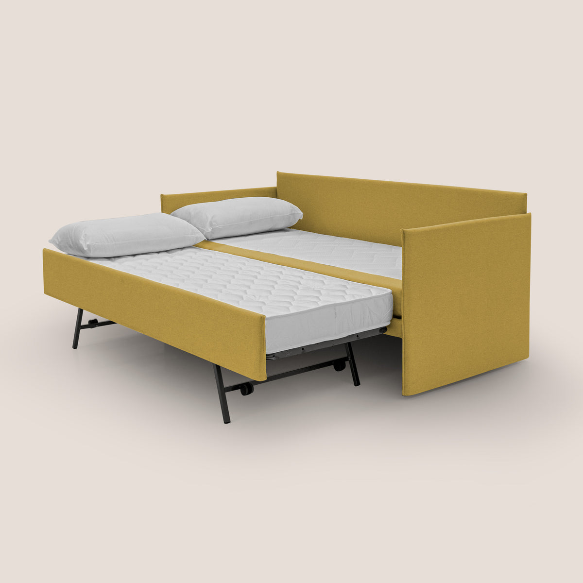 Tortona Divano duplex con doppio letto in tessuto simil cotone impermeabile T13 giallo - divitt.sbs