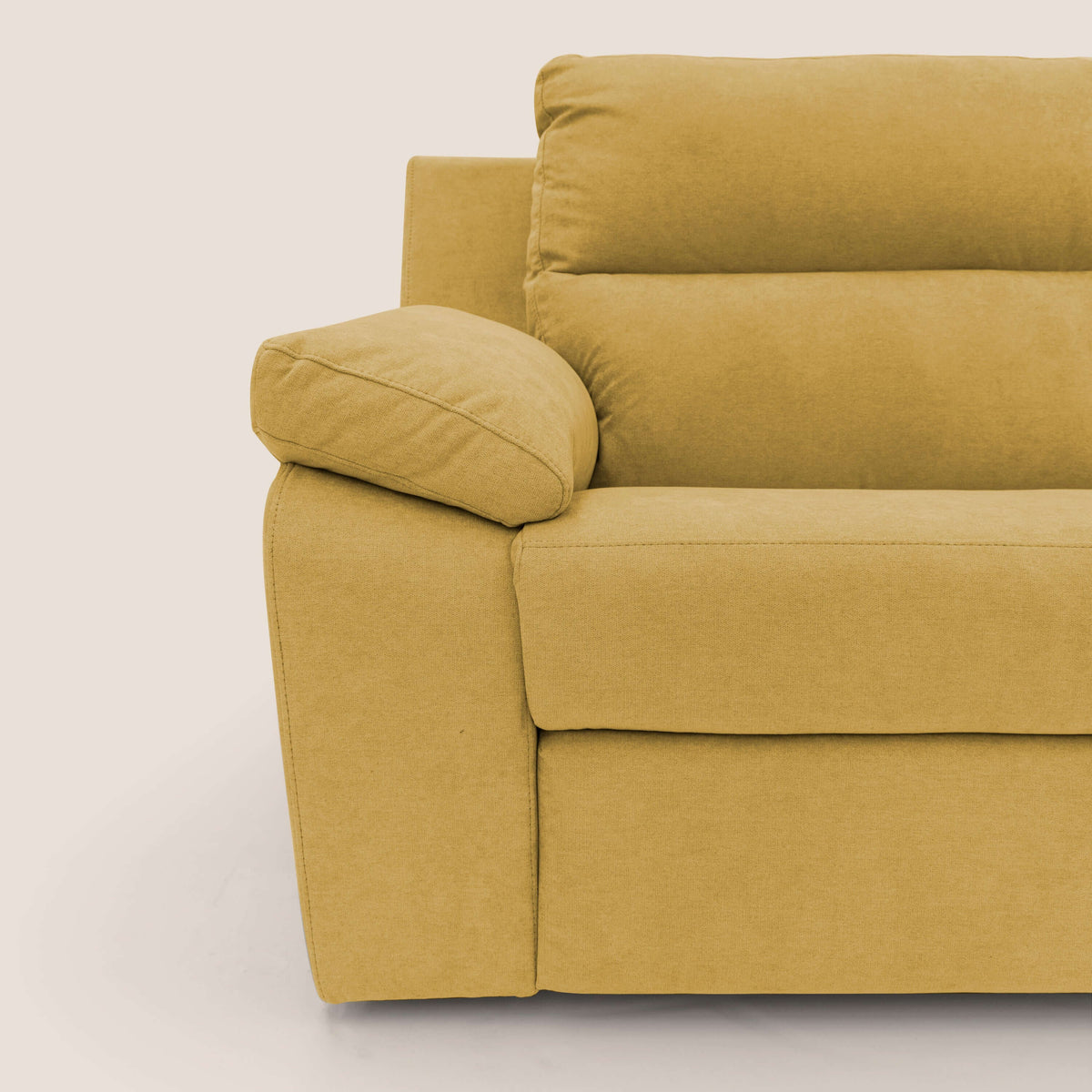 Romeo Divano relax con recliner elettrico in morbido tessuto impermeabile T02 giallo - divitt.sbs