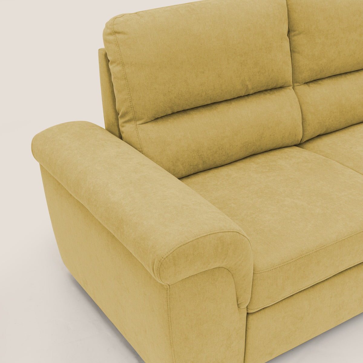 Minerva divano con pouf estraibile poggiapiedi in tessuto morbido impermeabile T02 giallo - divitt.sbs